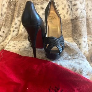 Christian Louboutin black peep toes